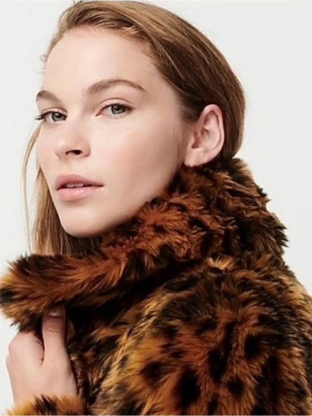 J. Crew Plush Faux-Fur Leopard Teddy Jacket in Rich Brown & Black